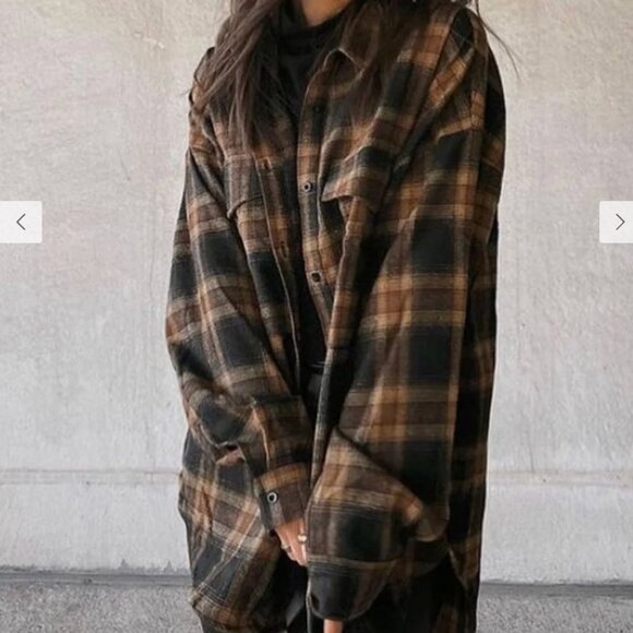 12th Tribe Fireside Mocha Plaid Flannel - Picture 1 of 2